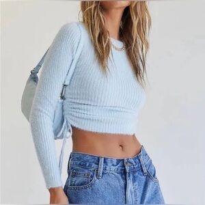 Princess Polly Light Blue Crew Neck Sweater